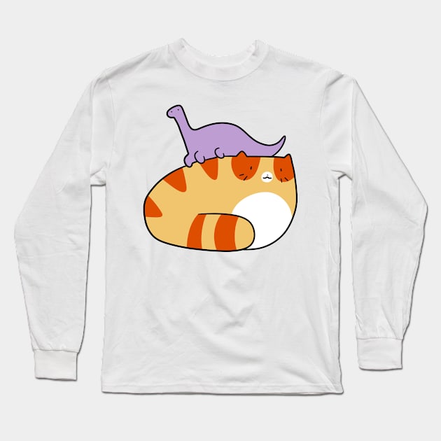 Tabby and Little Long Neck Dino Long Sleeve T-Shirt by saradaboru